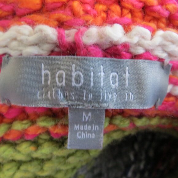 Habitat Women's Rustic Stripes Foldover Cowl Neck Sweater Multi Color Size Med - Picture 8 of 10